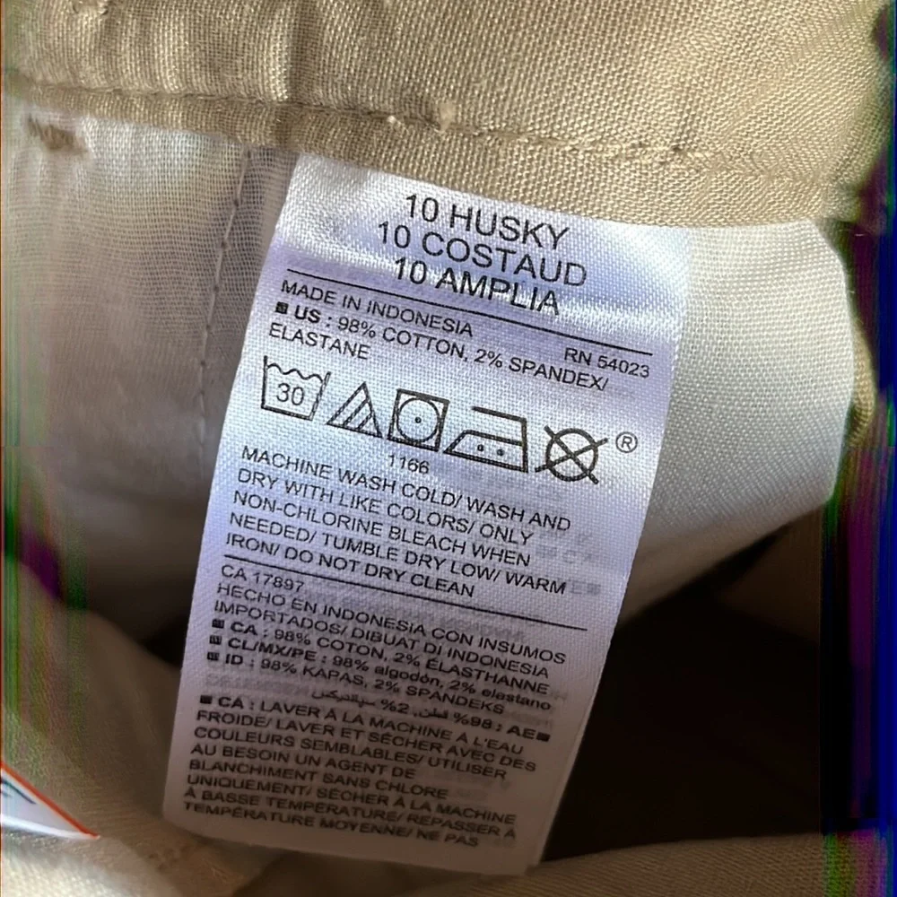 Old Navy Straight built-in flex uniform‎ pants khaki Size 10 husky